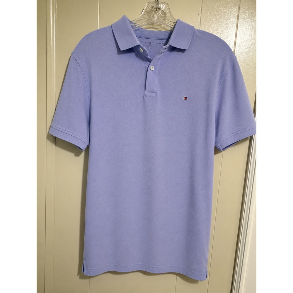 Tommy Hilfiger Mens Classic Fit Polo Shirt Lavender Purple Short Sleeve Large